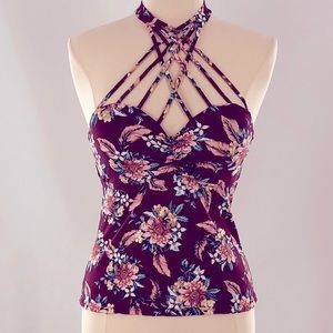 Ambrielle Floral and Plum Tankini